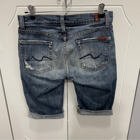 7 For All Mankind Cutoff Burmuda Jean Shorts - Picture 2 of 13